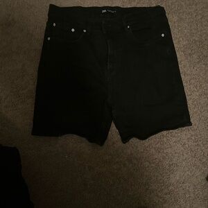 Zara Charcoal Denim Shorts